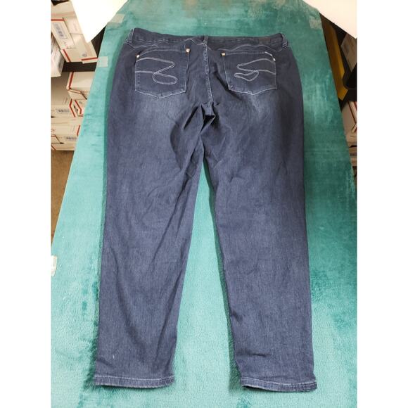 Seven7 Jeans Size 20 W Womens Blue Stretch Pants Denim Plus High Rise Skinny - Picture 11 of 13